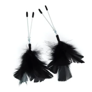 black feather nipple clamps